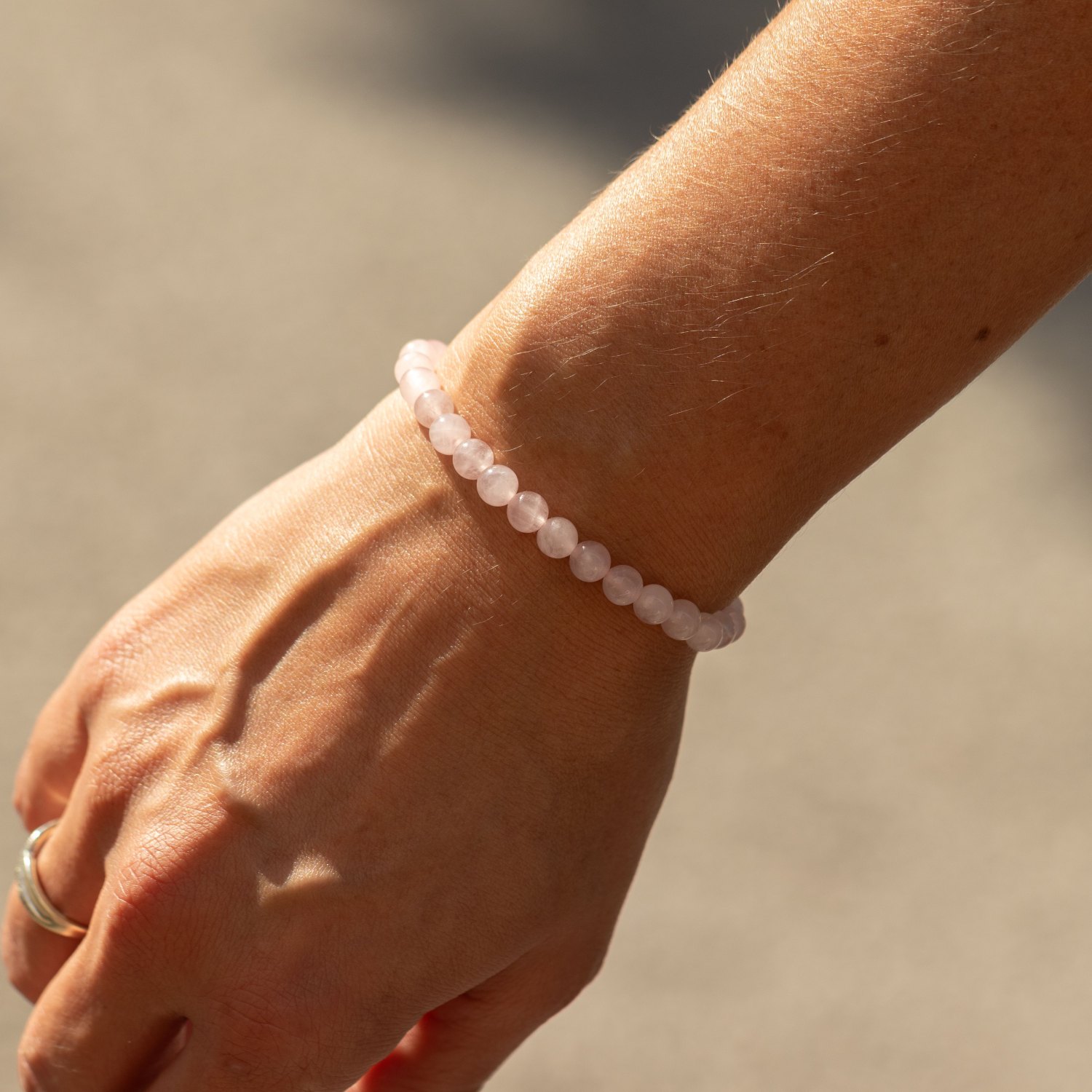 Petite Power Bracelet – Rose Quartz – 17cm x 6mm1