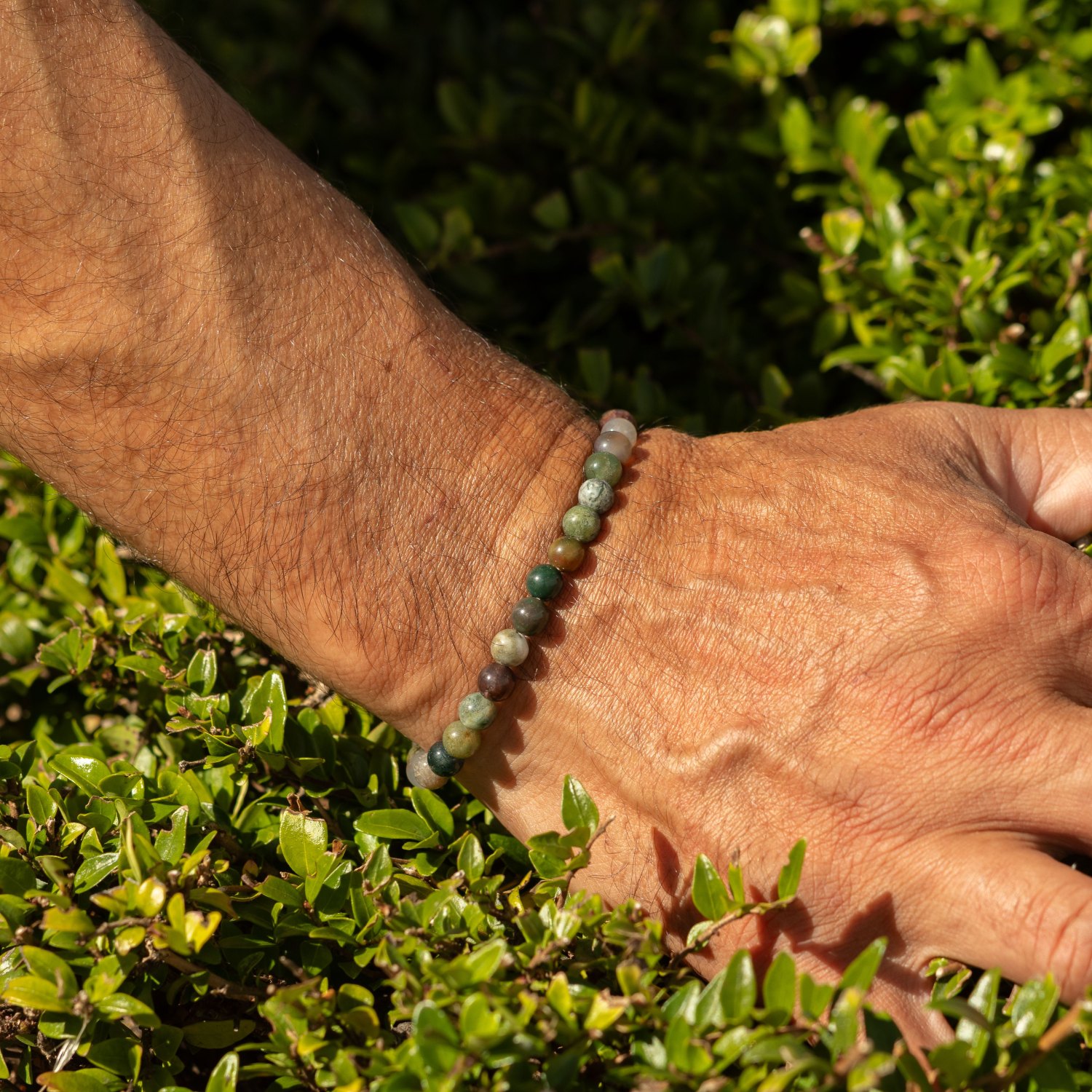Petite Power Bracelet – Moss Agate – 17cm x 6mm3