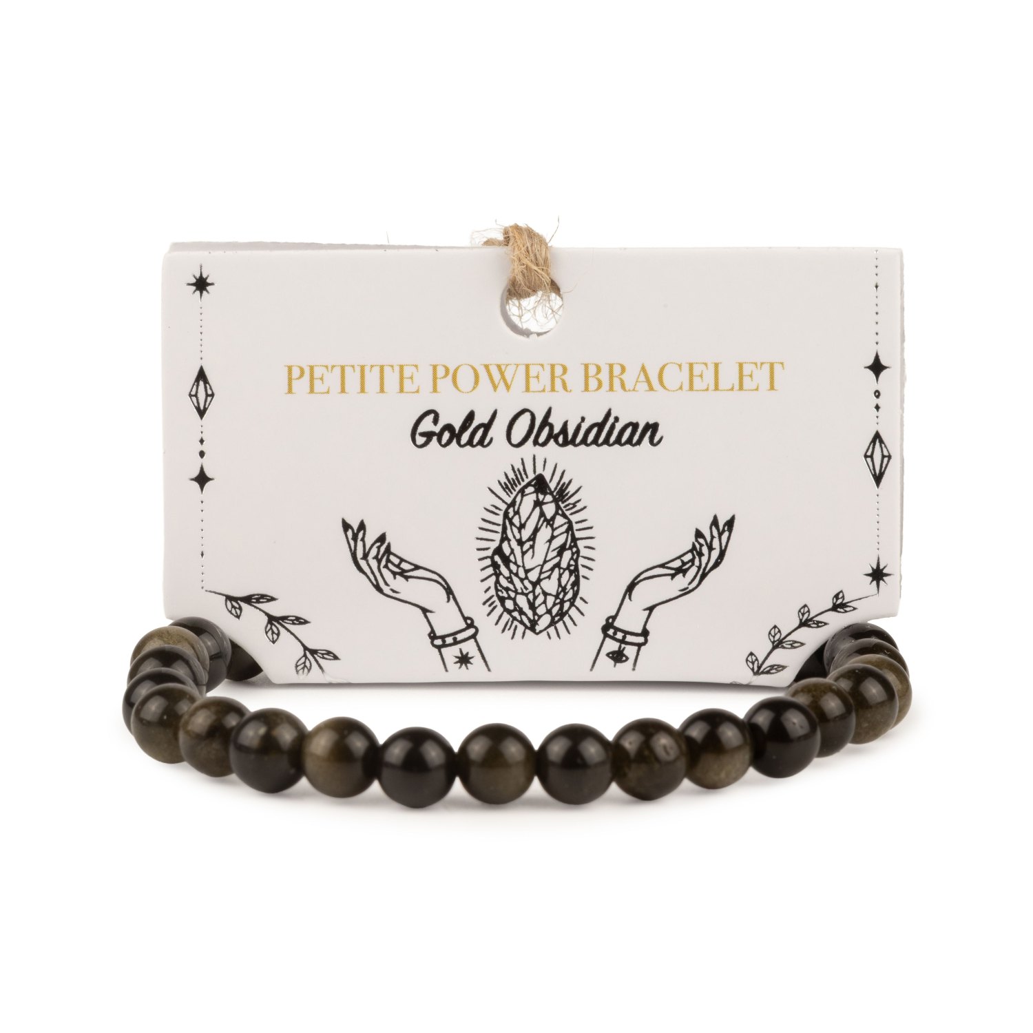 Petite Power Bracelet – Gold Obsidian – 17cm x 6mm