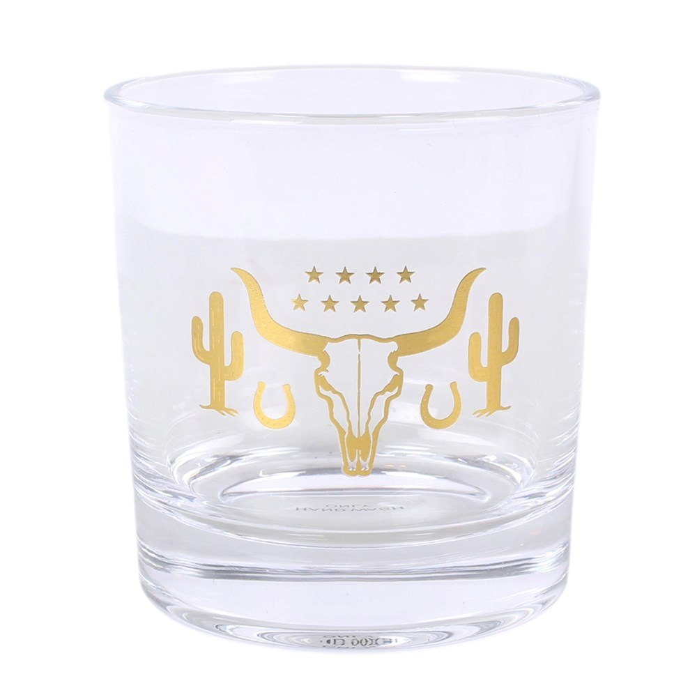Western Bull Skull Whisky Glass & Cooling Stone Set – 320ml1