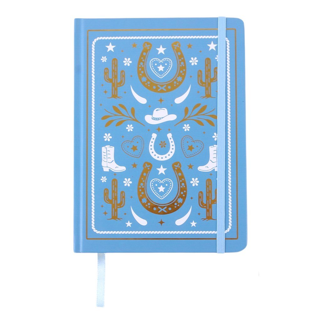 Western Lucky Charms A5 Lined Notebook – Blue