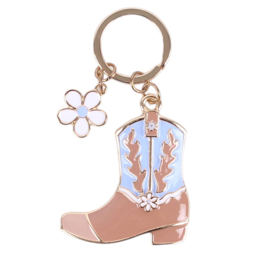 Western Cowboy Boot Enamel Keyring