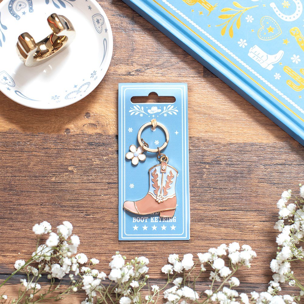Western Cowboy Boot Enamel Keyring2