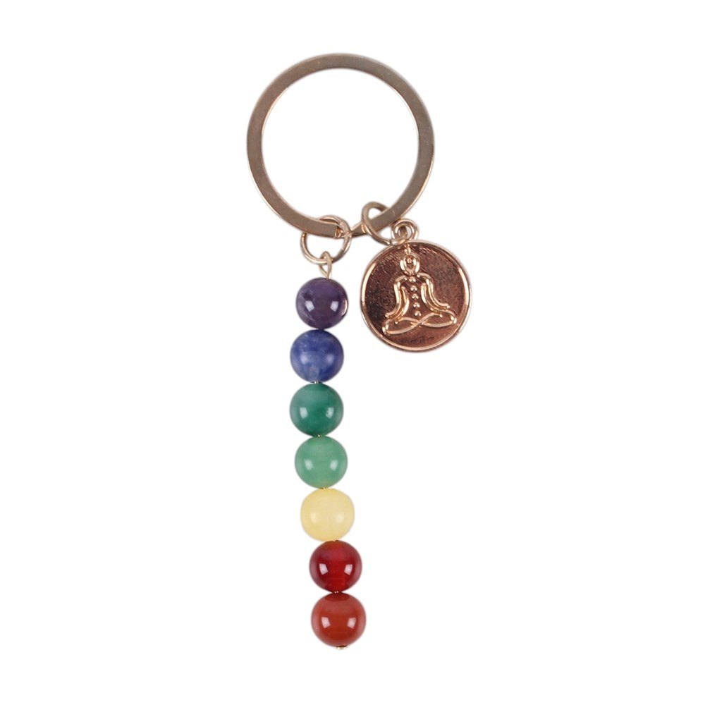 Chakra Flow Rainbow Beaded Keyring