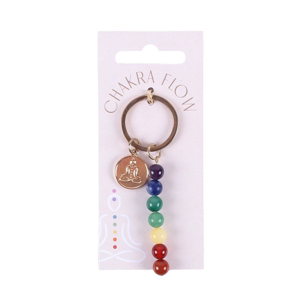 Chakra Flow Rainbow Beaded Keyring1