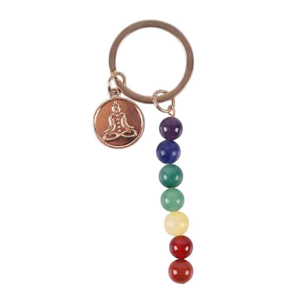 Chakra Flow Rainbow Beaded Keyring2