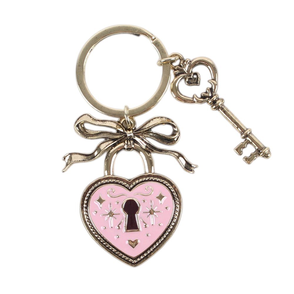 Lock & Key Heart Enamel Keyring