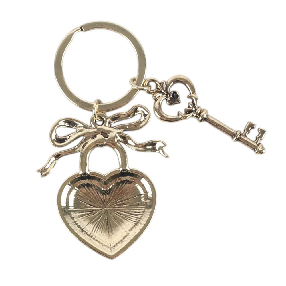 Lock & Key Heart Enamel Keyring2