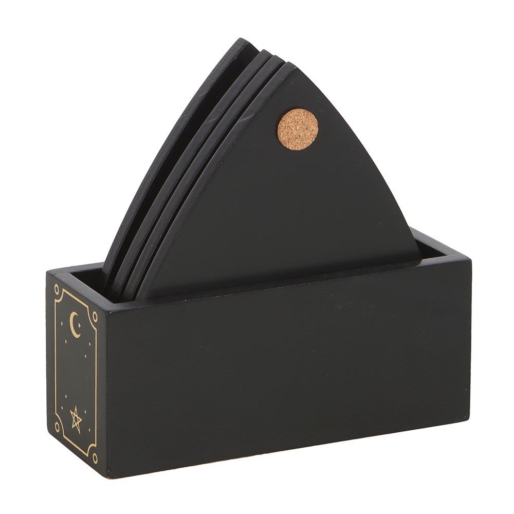 Black & Gold Talking Board Planchette Coasters – Set of 43