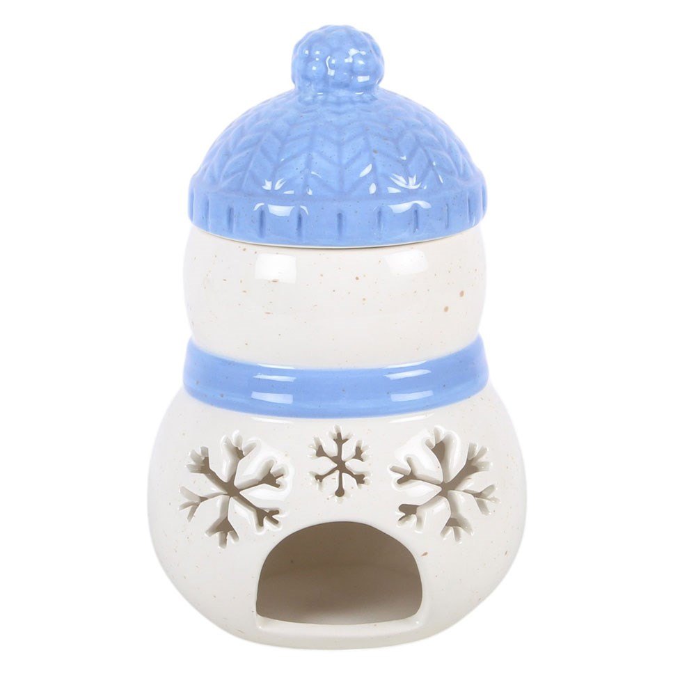 Blue Winter Snowman Ceramic Oil Burner2