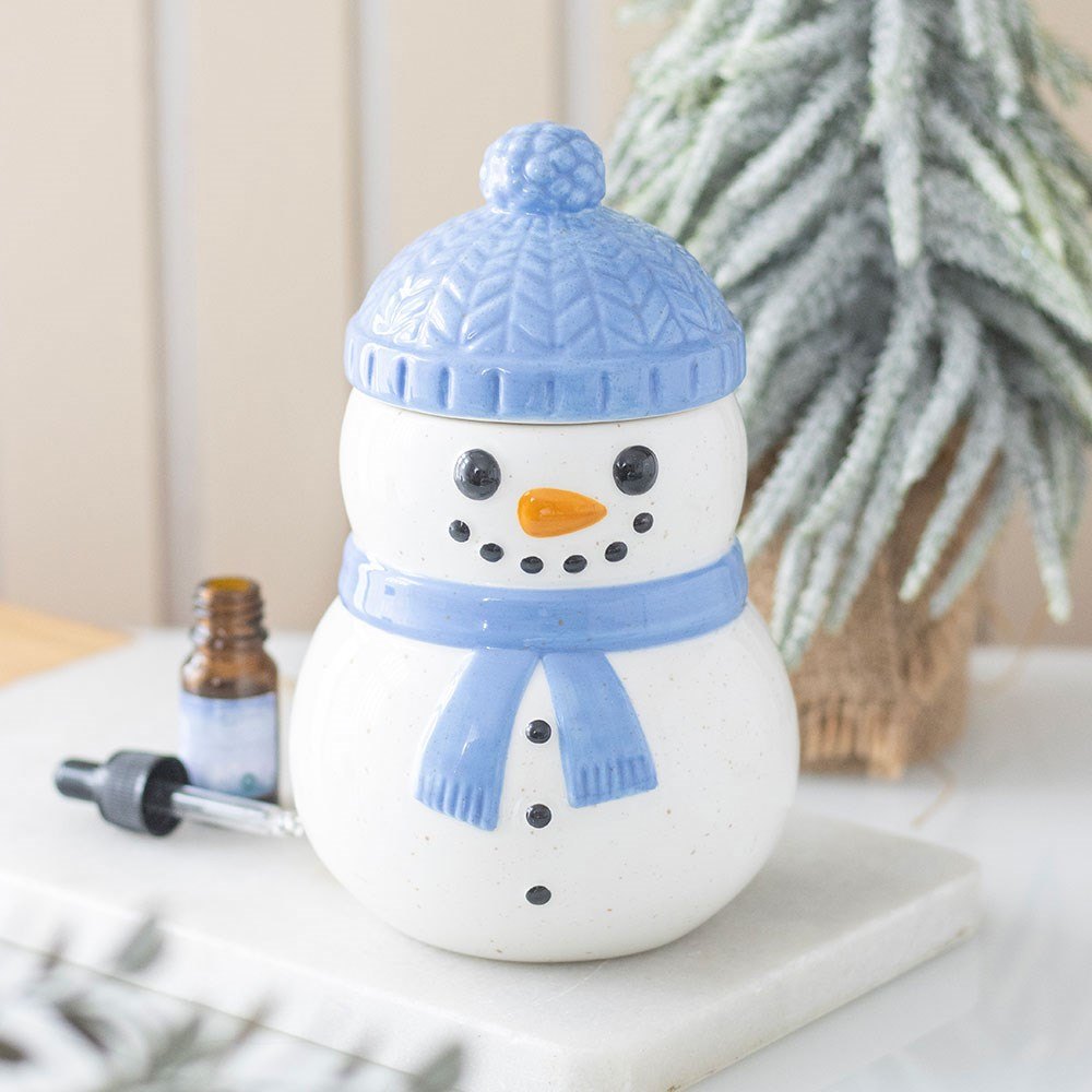 Blue Winter Snowman Ceramic Oil Burner5