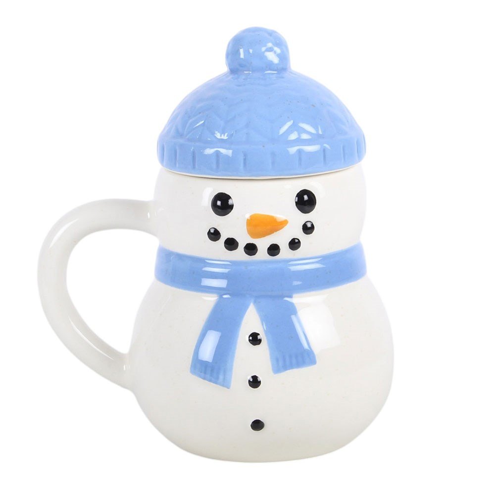 Winter Snowman Lidded Mug with Bobble Hat (470ml)