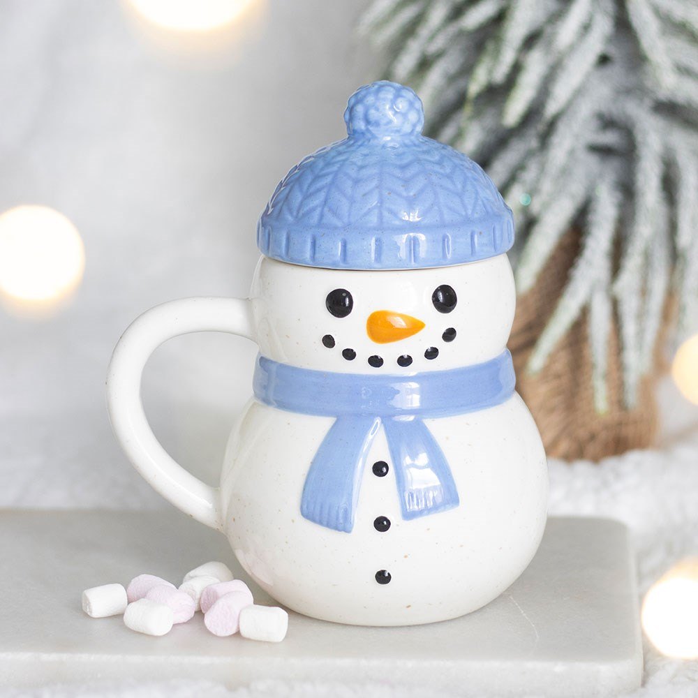 Winter Snowman Lidded Mug with Bobble Hat (470ml)5