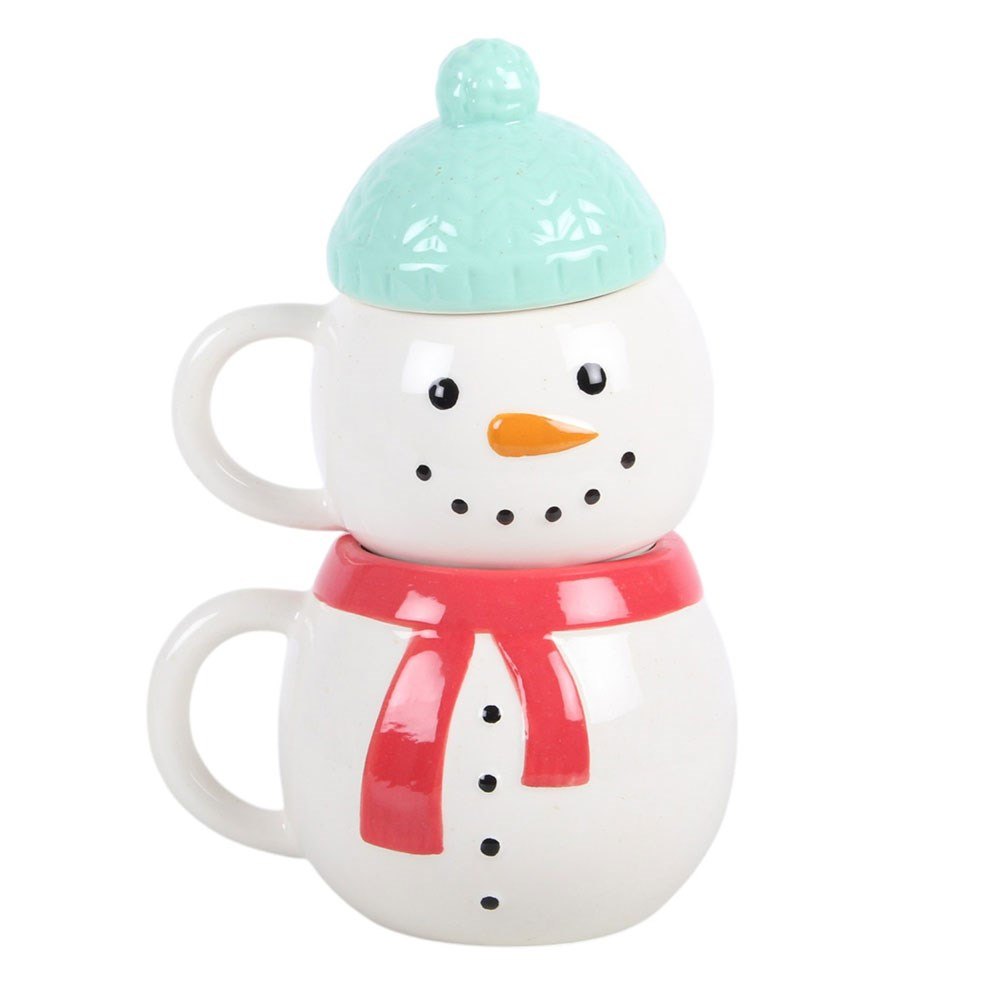 Winter Snowman Stacking Mugs – Set of 2
