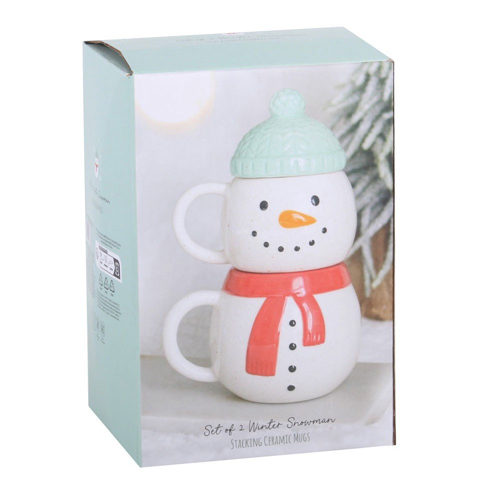 Winter Snowman Stacking Mugs – Set of 23