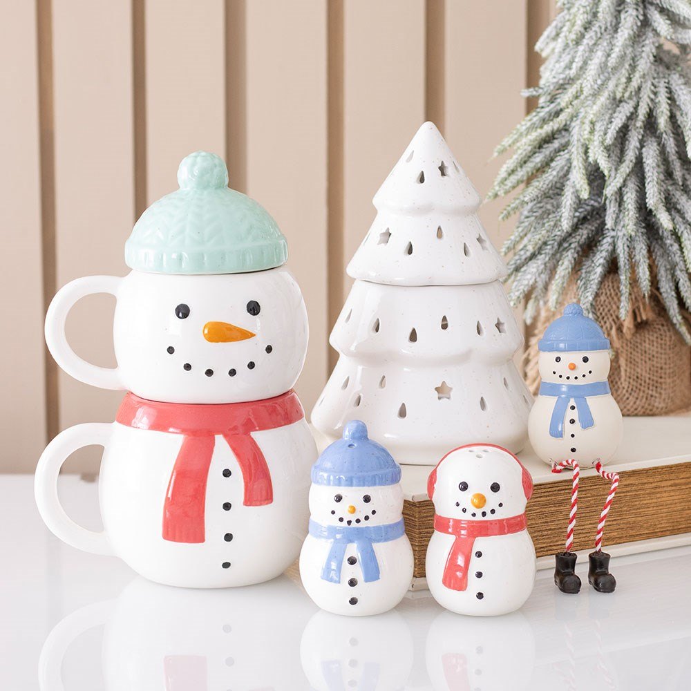 Winter Snowman Stacking Mugs – Set of 25