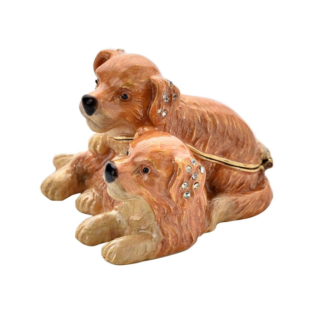 Treasured Trinkets - Pair of Puppies Trinket Box1