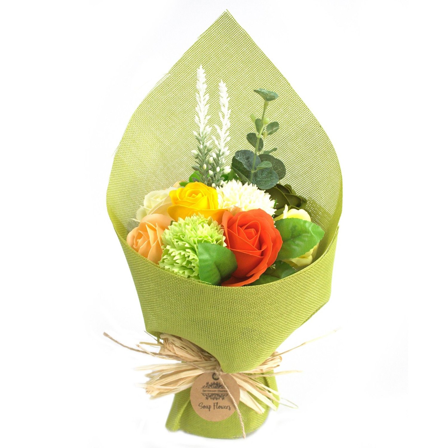 Green & Yellow Standing Soap Flower Bath Bouquet