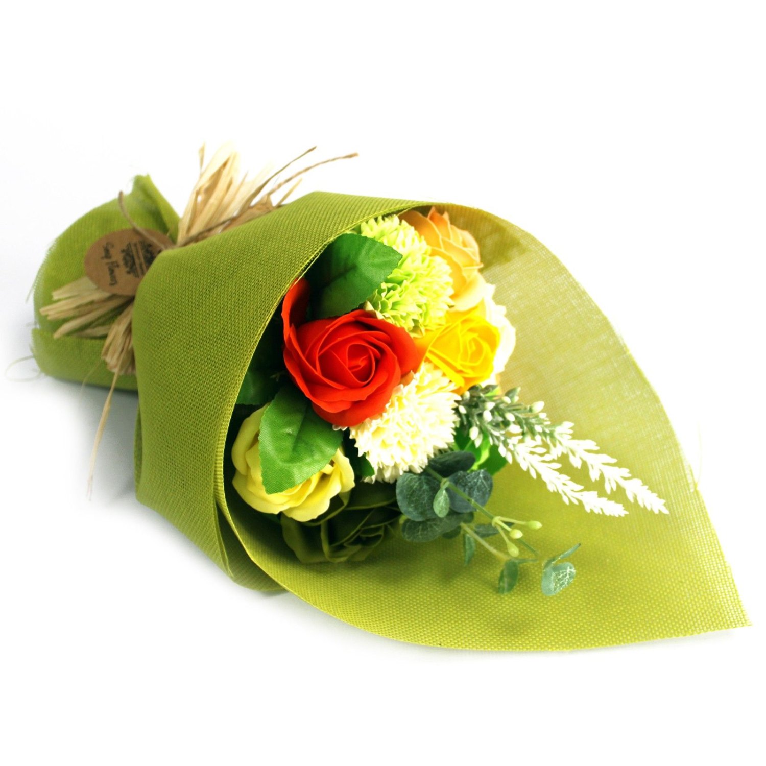 Green & Yellow Standing Soap Flower Bath Bouquet1