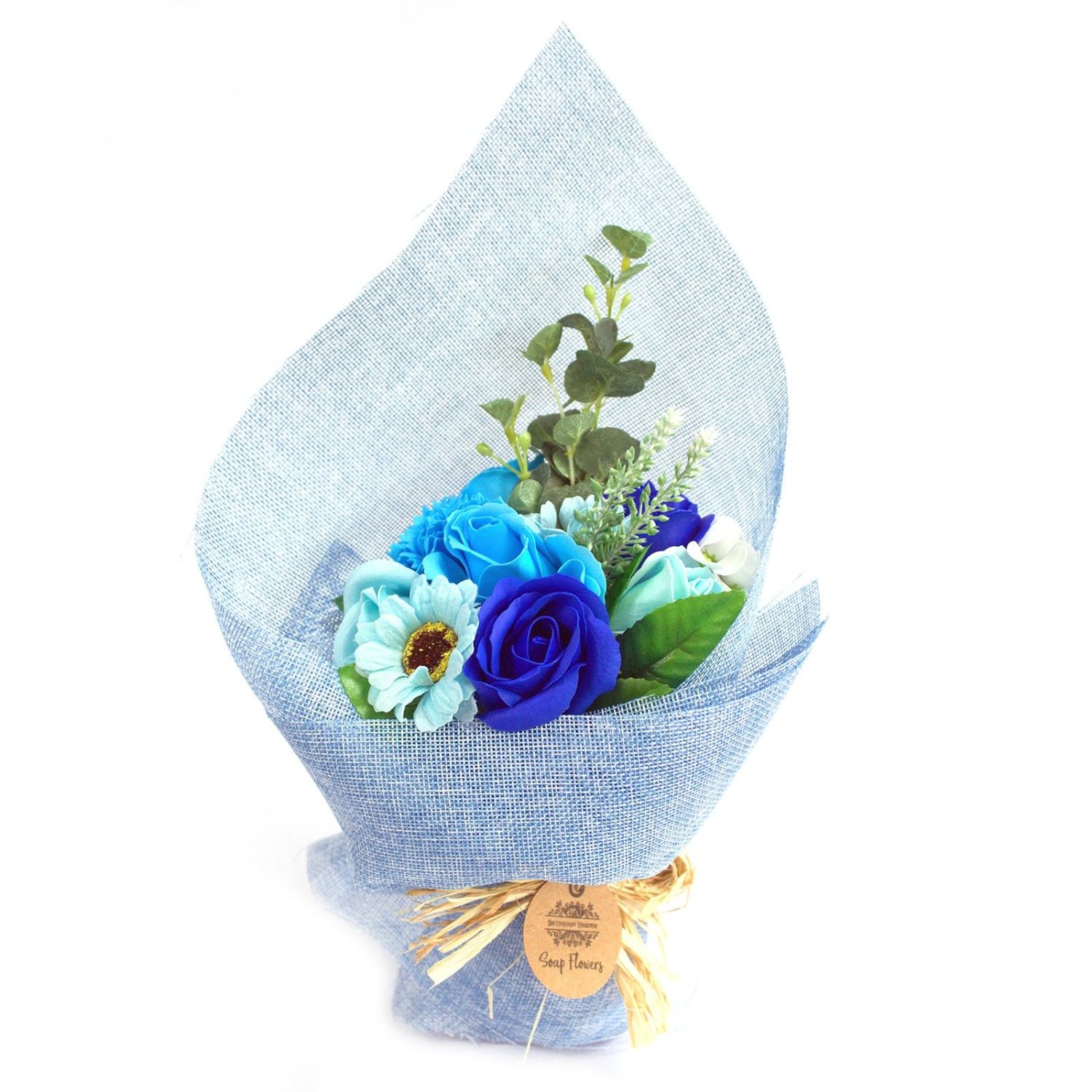 Blue Standing Soap Flower Bath Bouquet