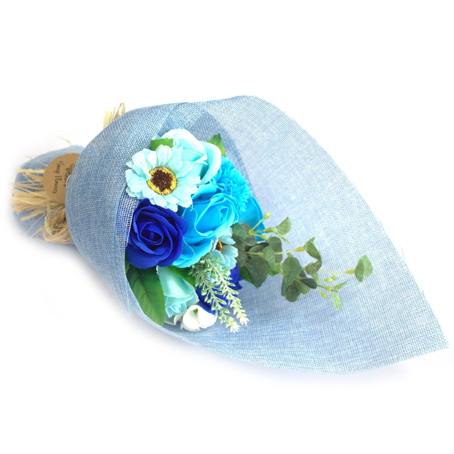 Blue Standing Soap Flower Bath Bouquet1