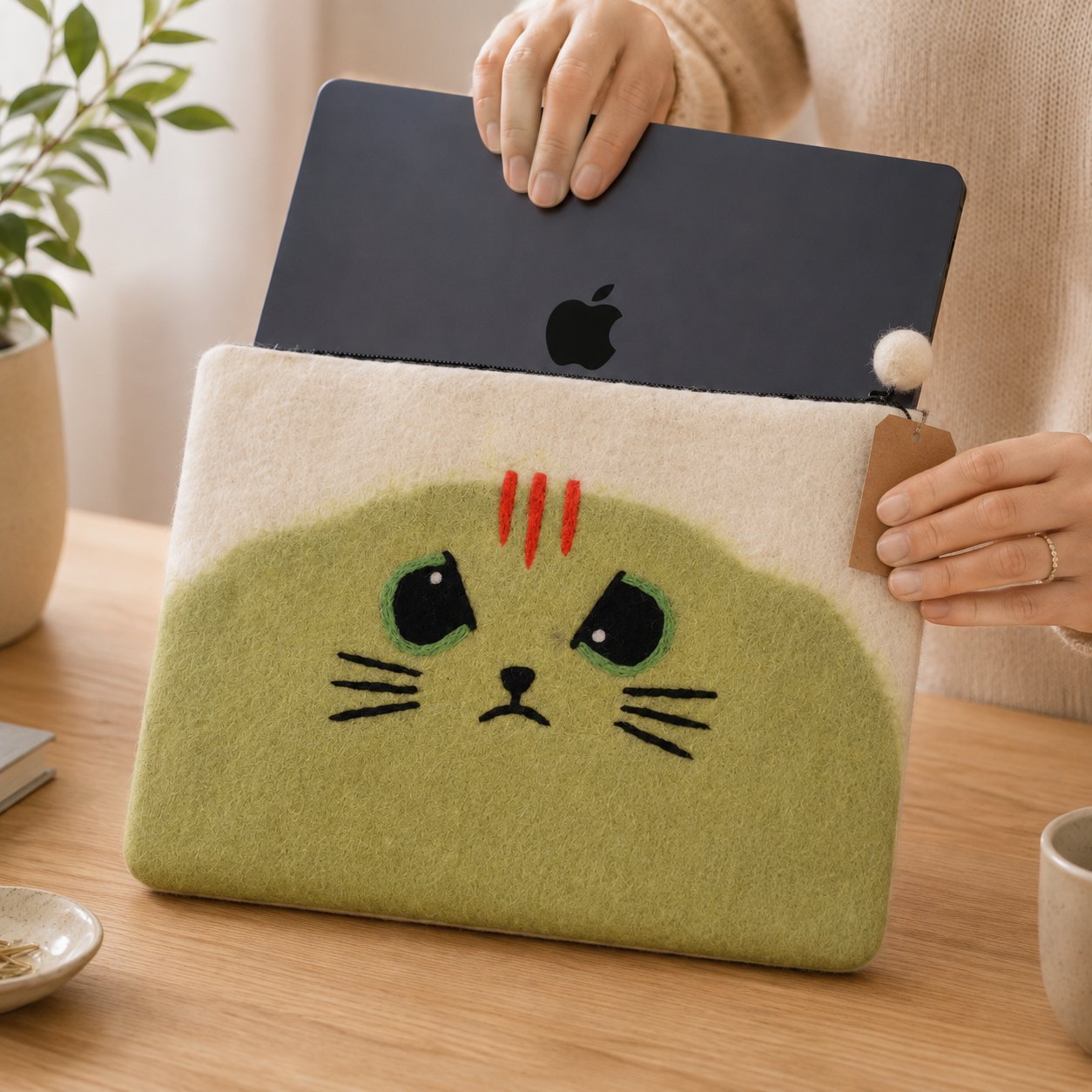 Grumpy Cat Felt Laptop Pouch – Up to 14