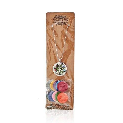 Aromatherapy Diffuser Necklace – Hamsa Chakra (30mm Stainless Steel)4