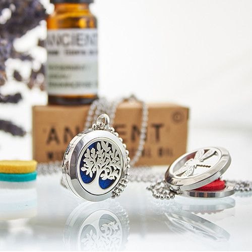 Aromatherapy Diffuser Necklace – Yoga Chakra (30mm Stainless Steel)4