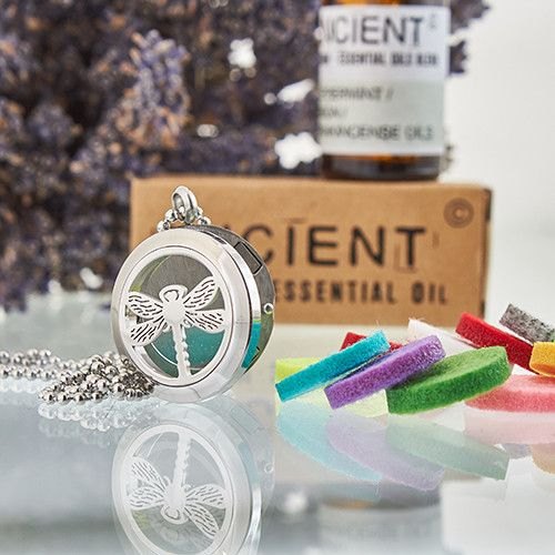 Aromatherapy Diffuser Necklace – Dragonfly (25mm Stainless Steel)2