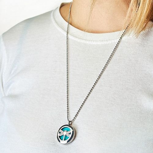 Aromatherapy Diffuser Necklace – Dragonfly (25mm Stainless Steel)3
