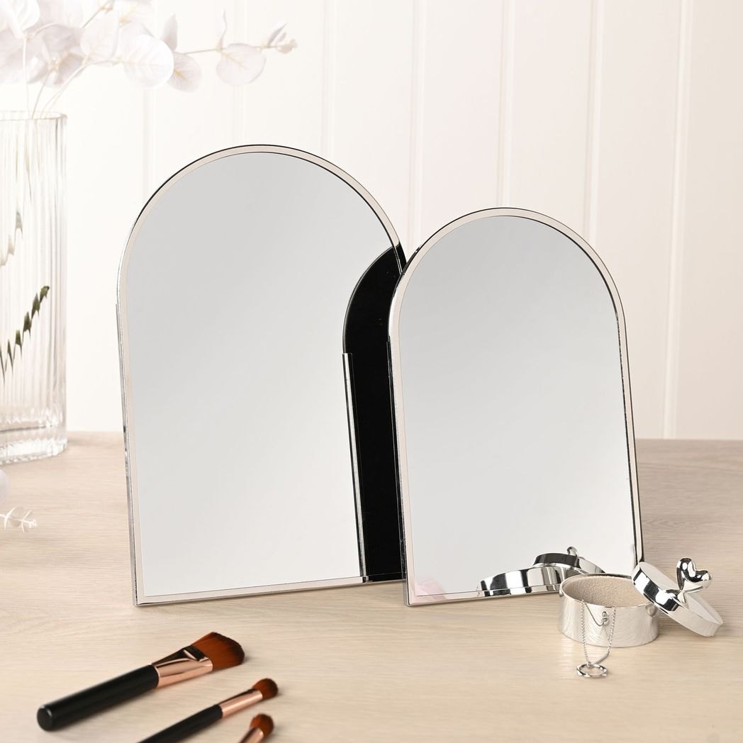 Sophia Small Nickel-Plated Steel Arched Mirror2