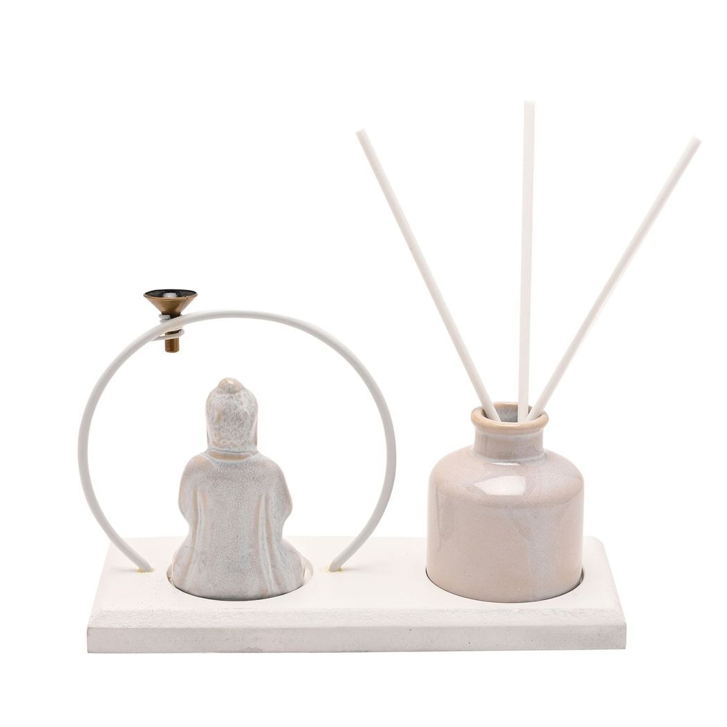 Serenity White Buddha Incense & Diffuser Holder Gift Set1
