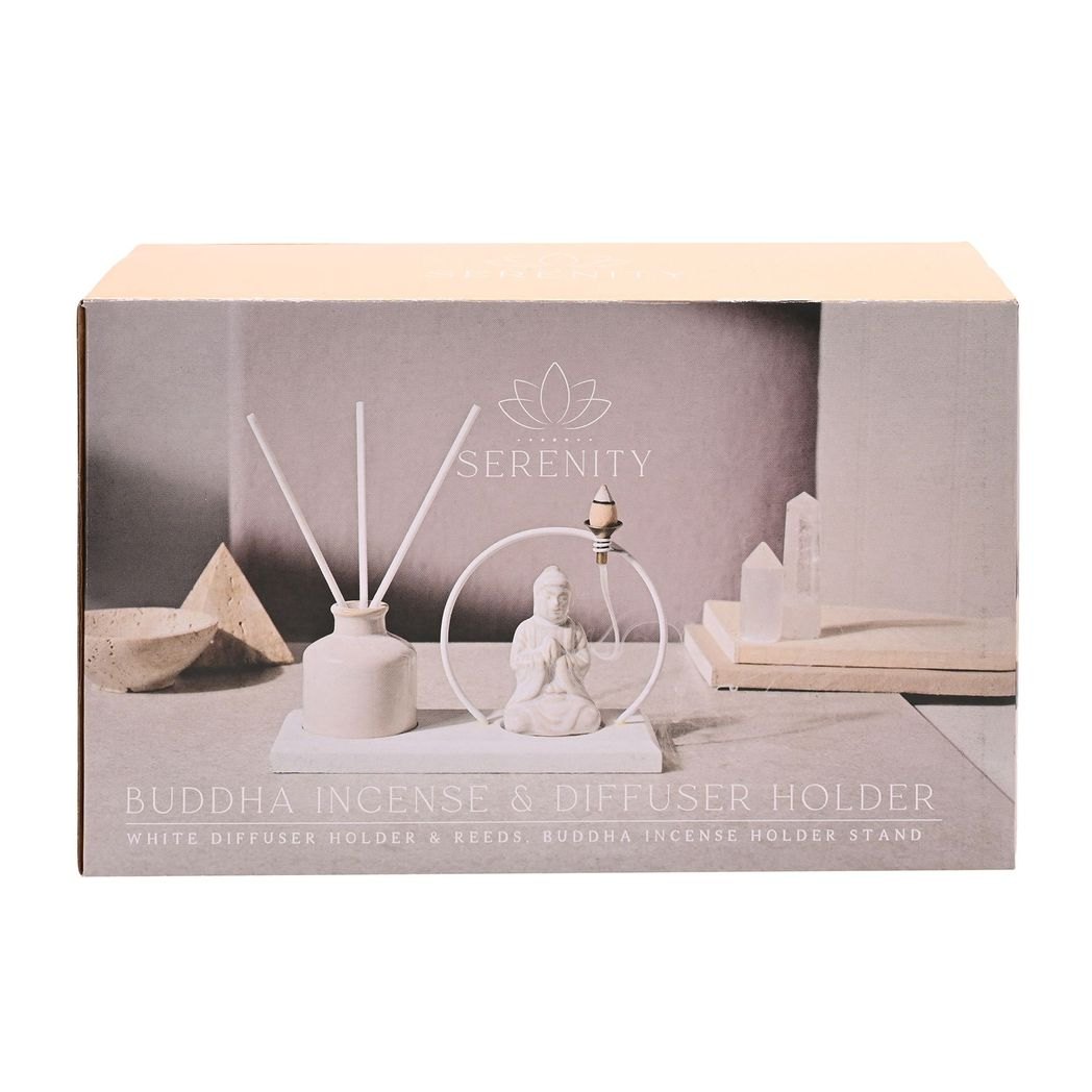 Serenity White Buddha Incense & Diffuser Holder Gift Set2