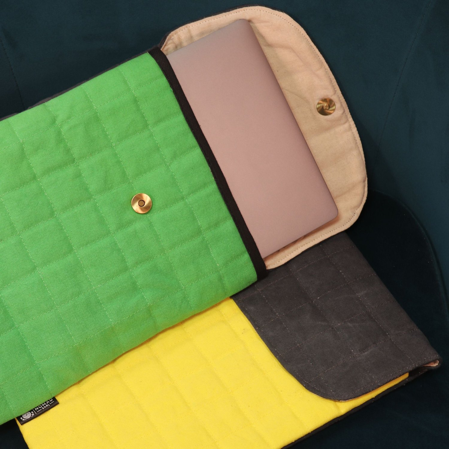 Nomad Sari Crazy Yellow Stonewashed Cotton Laptop Pouch – Up to 13