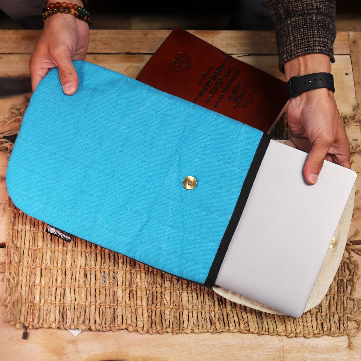 Nomad Sari Crazy Yellow Stonewashed Cotton Laptop Pouch – Up to 13