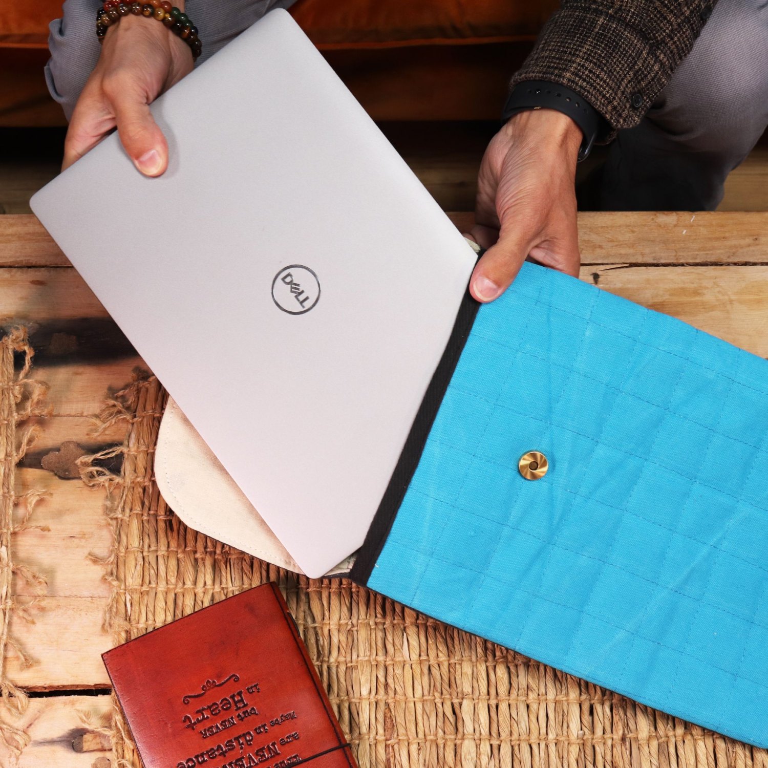 Nomad Sari Crazy Yellow Stonewashed Cotton Laptop Pouch – Up to 13