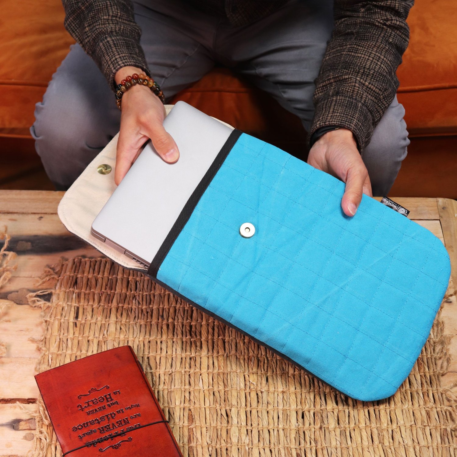 Nomad Sari Crazy Yellow Stonewashed Cotton Laptop Pouch – Up to 13