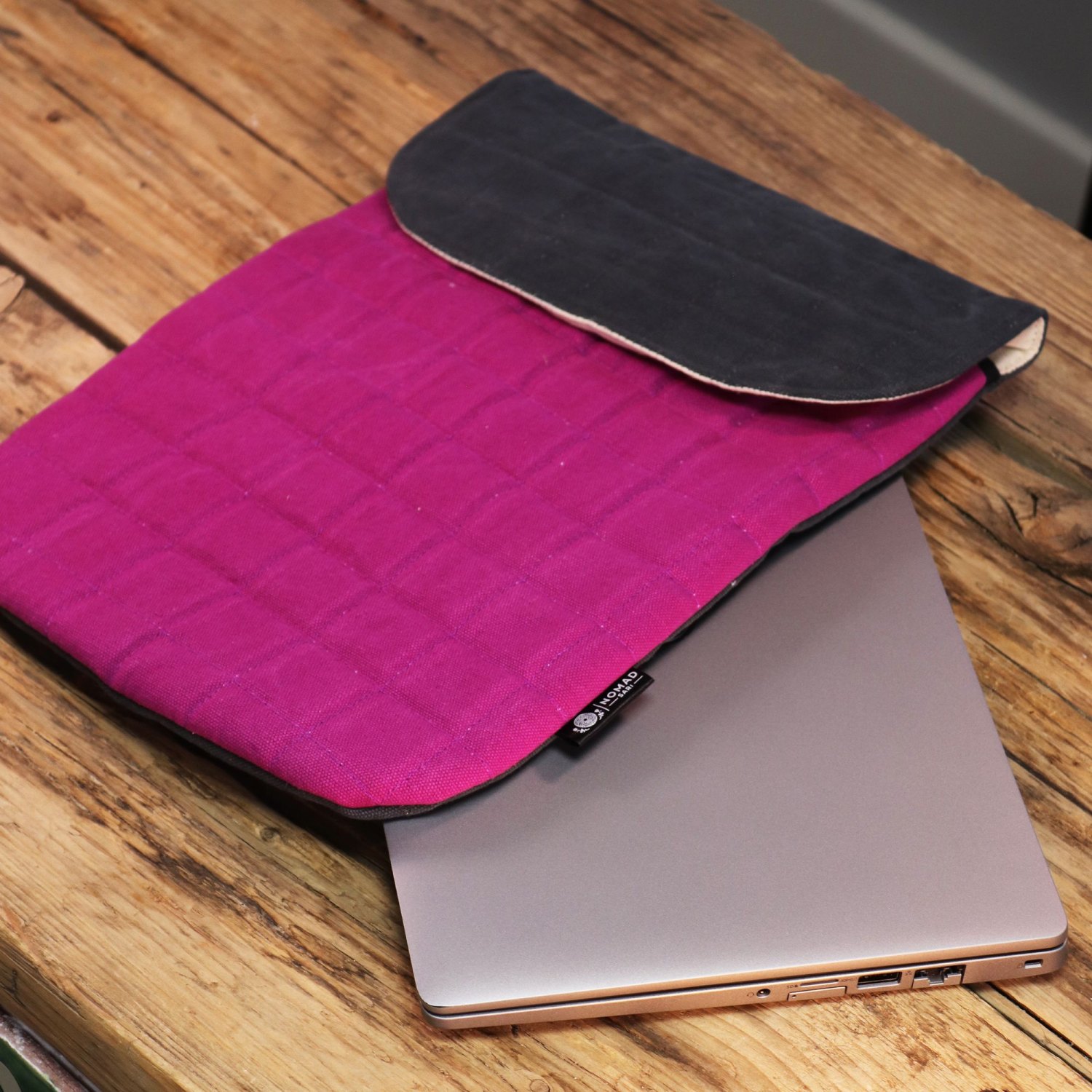 Nomad Sari Shocking Pink Stonewashed Cotton Laptop Pouch – Up to 13