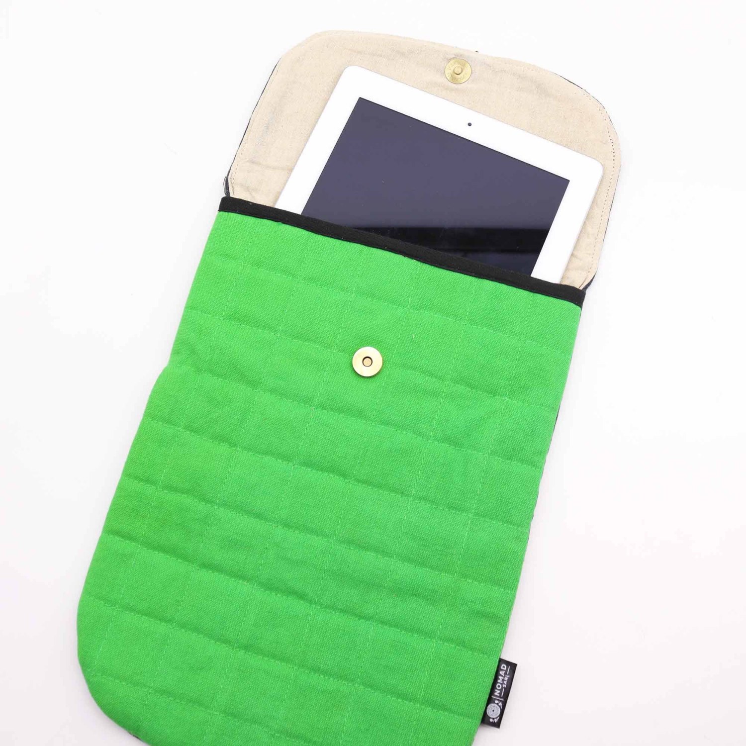 Nomad Sari Frog Green Stonewashed Cotton Laptop Pouch – Up to 13