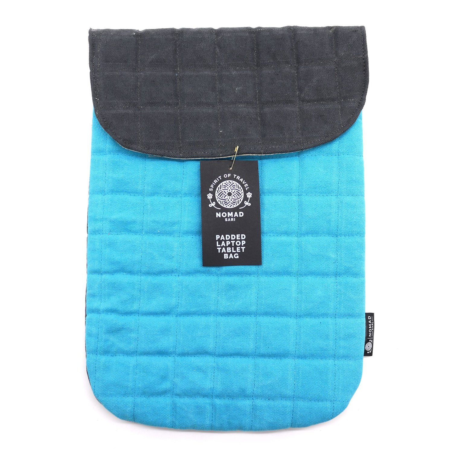 Nomad Sari Terrific Turquoise Stonewashed Cotton Laptop Pouch – Up to 13"