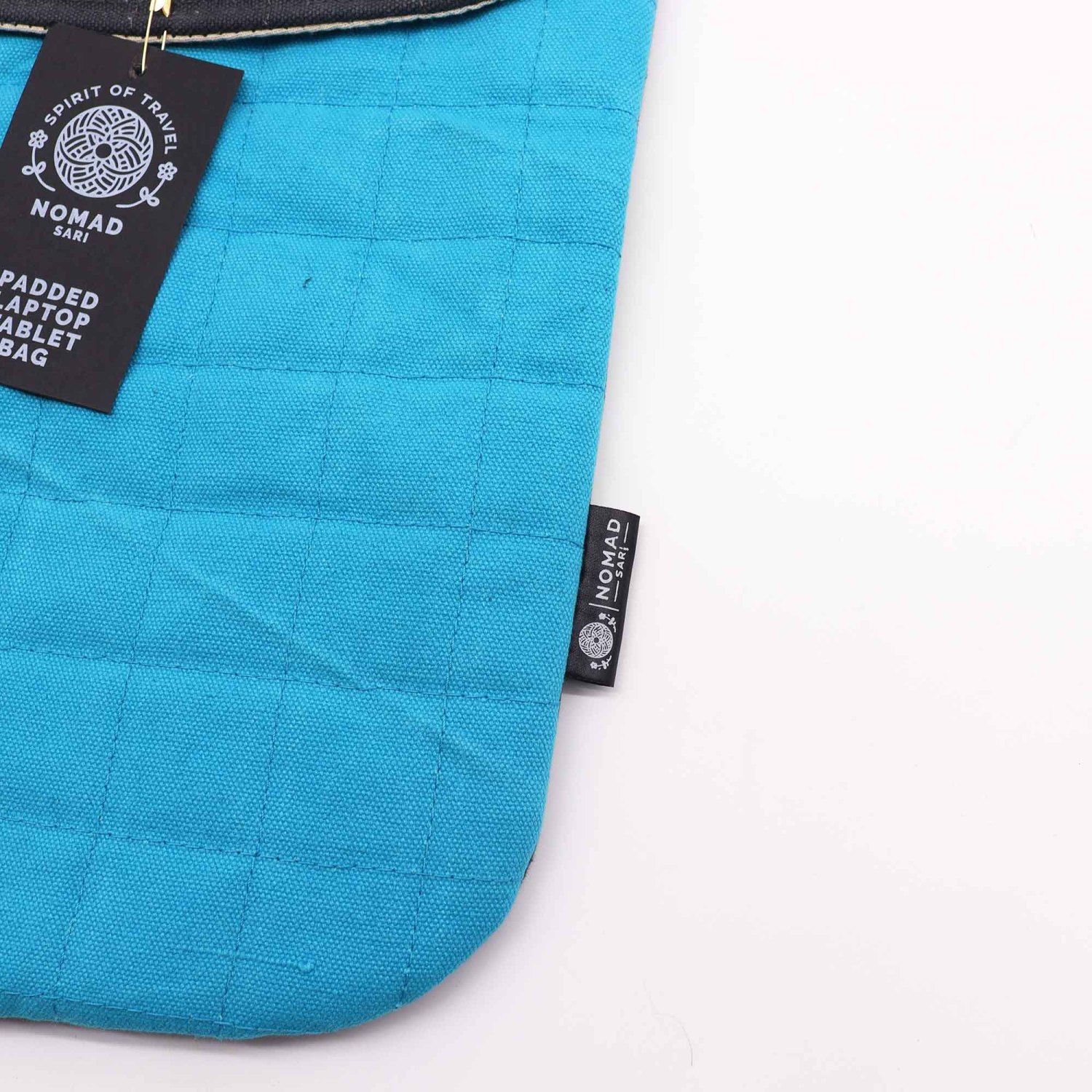Nomad Sari Terrific Turquoise Stonewashed Cotton Laptop Pouch – Up to 13