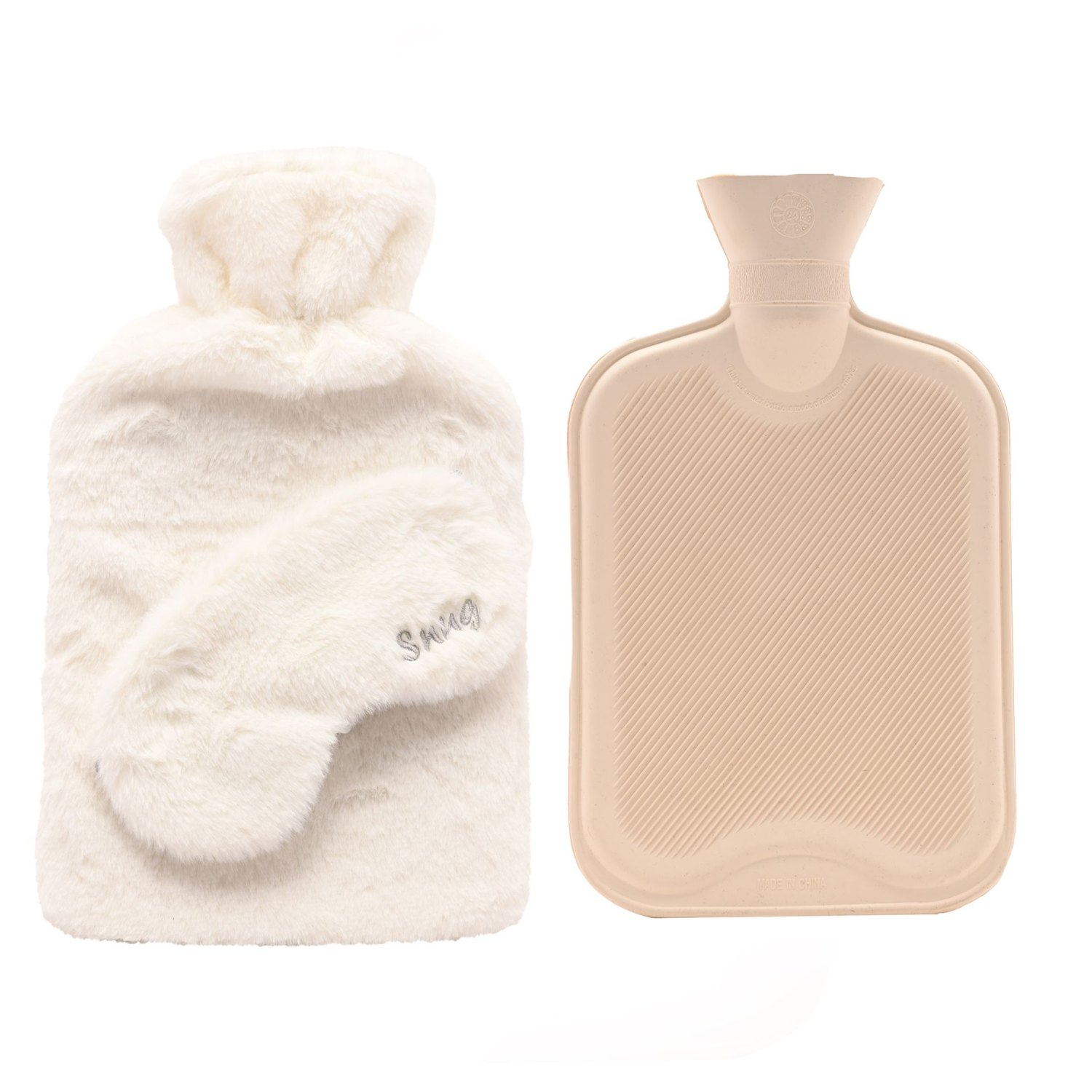 Sophia Layers Snug 1.7L Hot Water Bottle & Eye Mask Set – White3