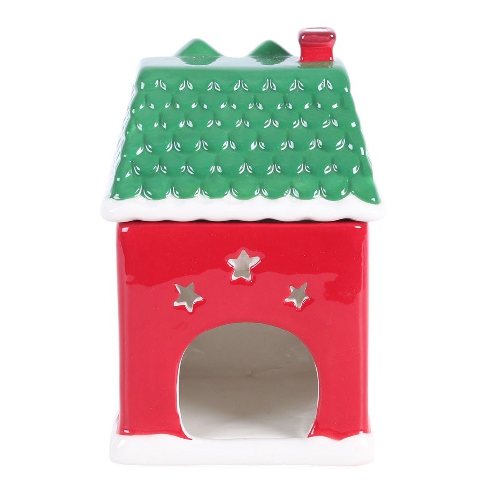 Red Christmas House Ceramic Oil Burner2