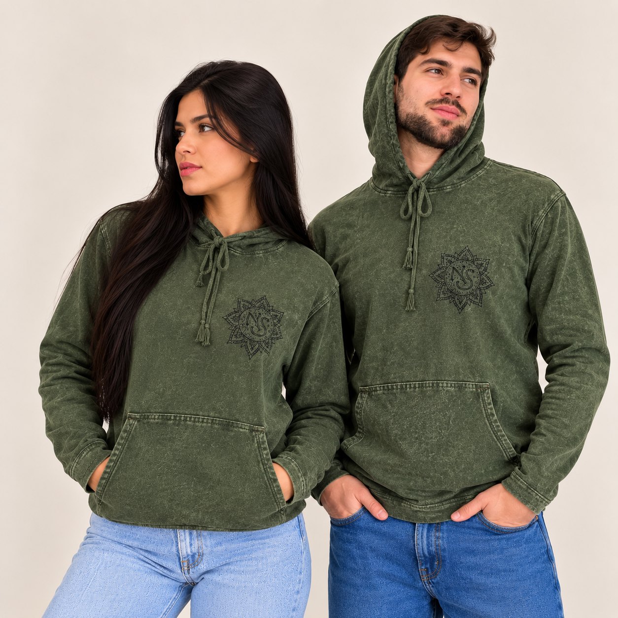 Nomad Sari Vintage Teal Stonewashed Kangaroo Pocket Hoodie – Size S6