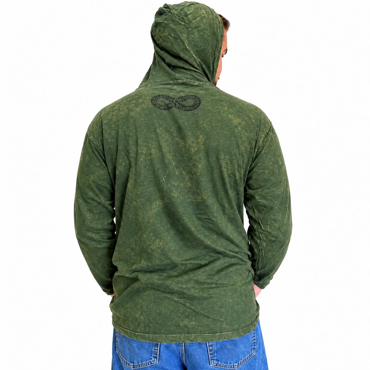 Nomad Sari Vintage Teal Stonewashed Kangaroo Pocket Hoodie – Size XL4