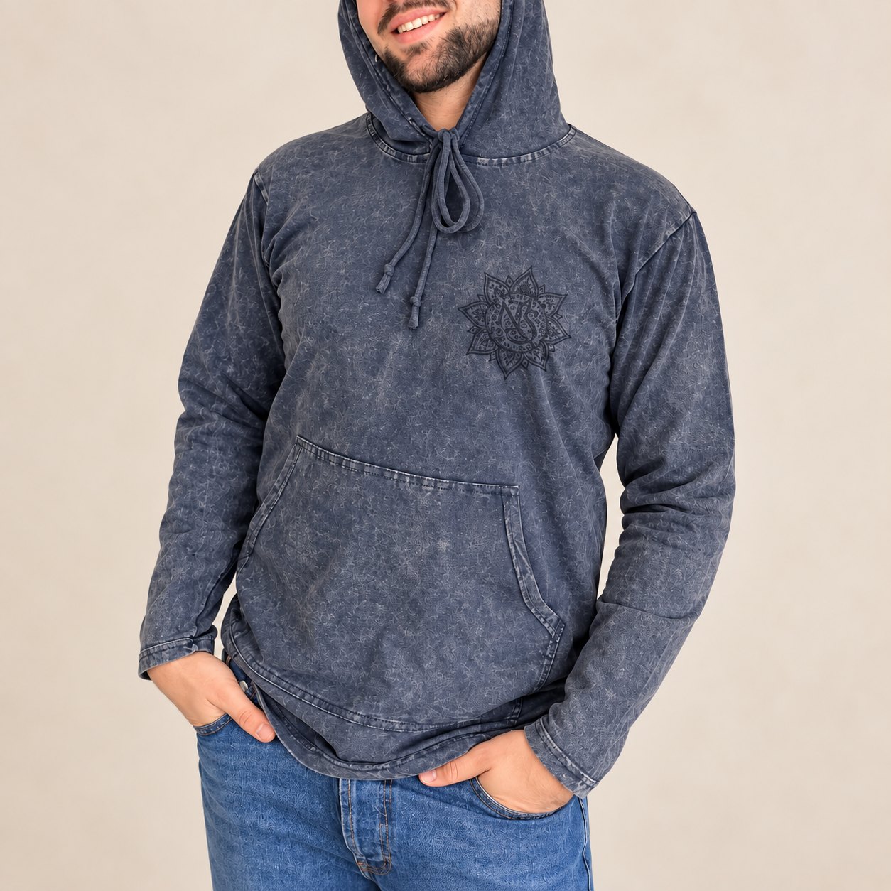 Nomad Sari Stonewashed Kangaroo Pocket Hoodie – Dusty Lavender – Size L9