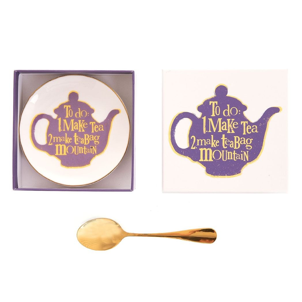 Brightside Tea Bag Tray with Gold Spoon1