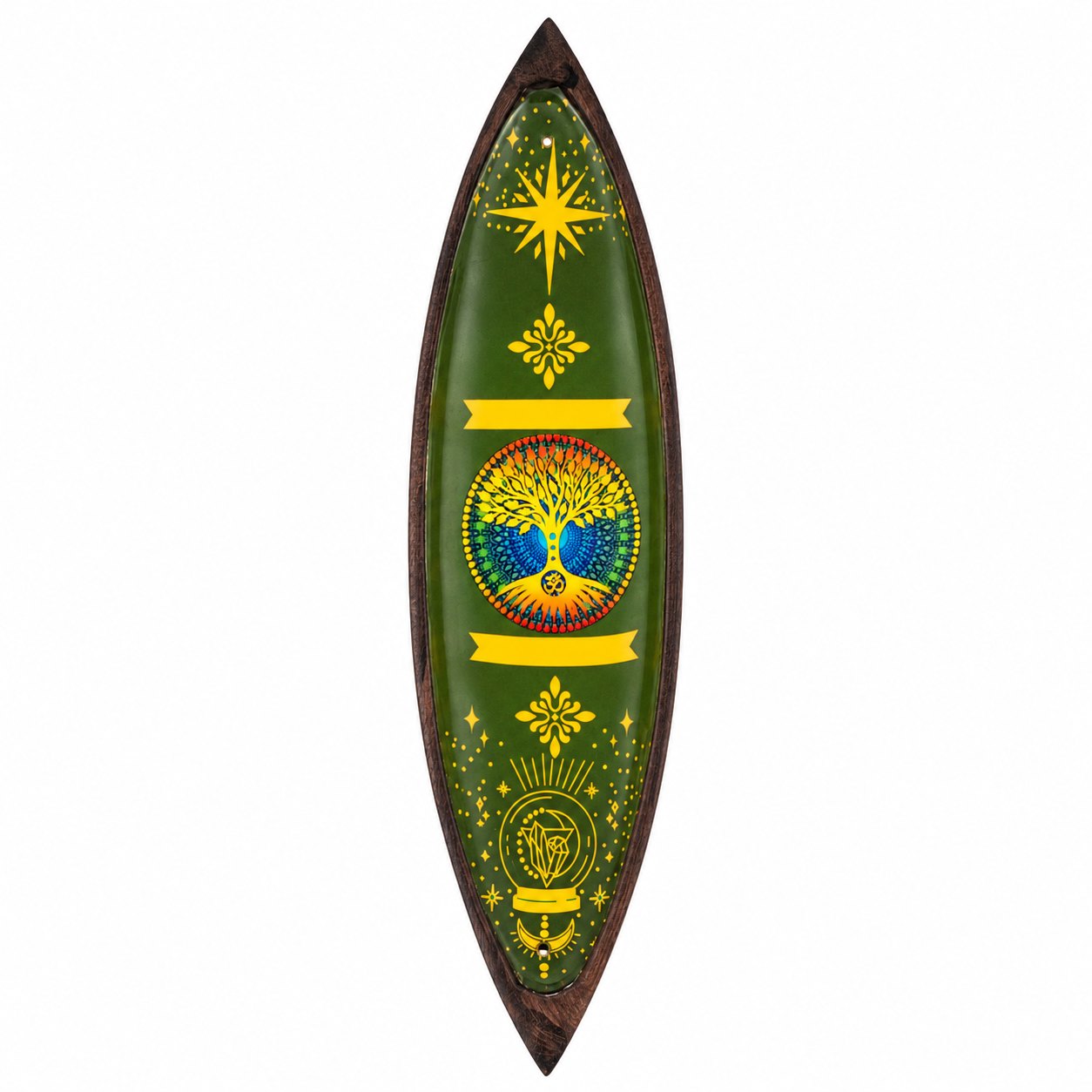 Tree of Life Mango Wood Enamel Incense Bowl