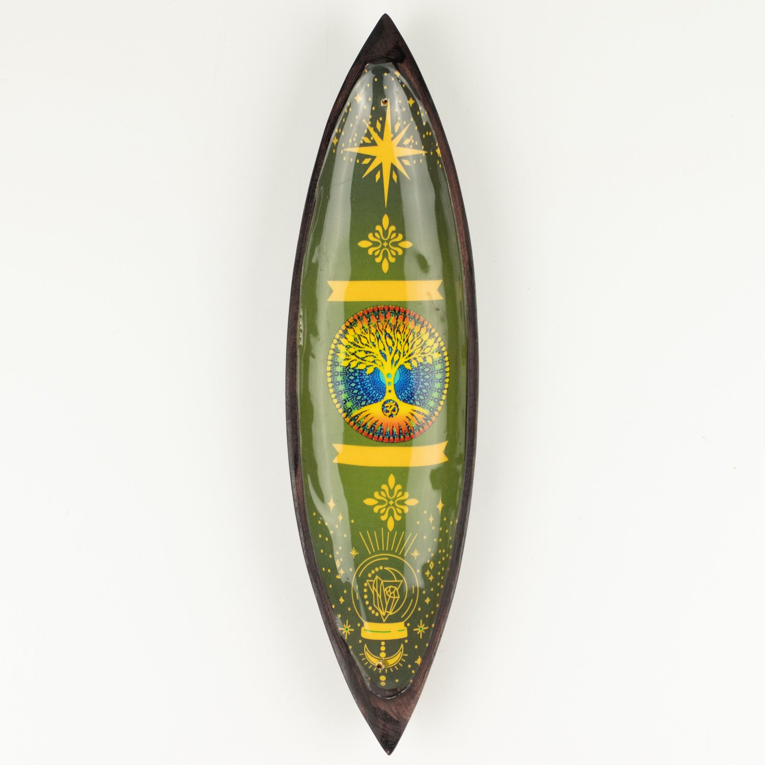 Tree of Life Mango Wood Enamel Incense Bowl3