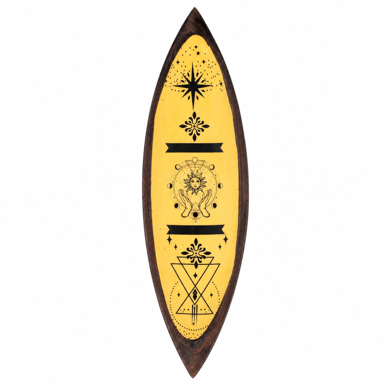 Hand & Sun Mango Wood Enamel Incense Bowl